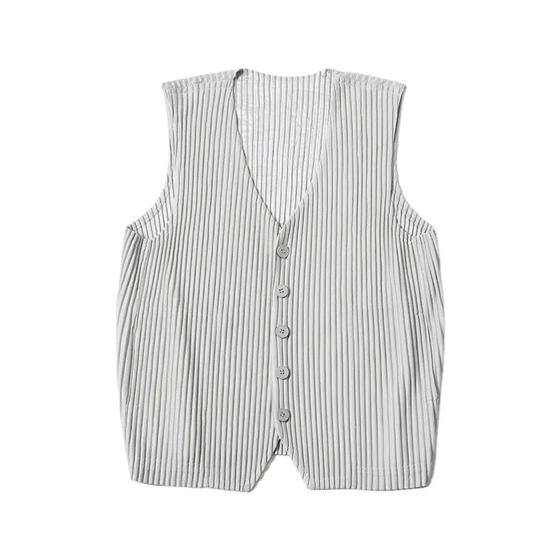 
FXZ Wholesale Custom Pleat Men Waistcoat Formal Suit Vest 100% polyester high quality Pleated men vest 