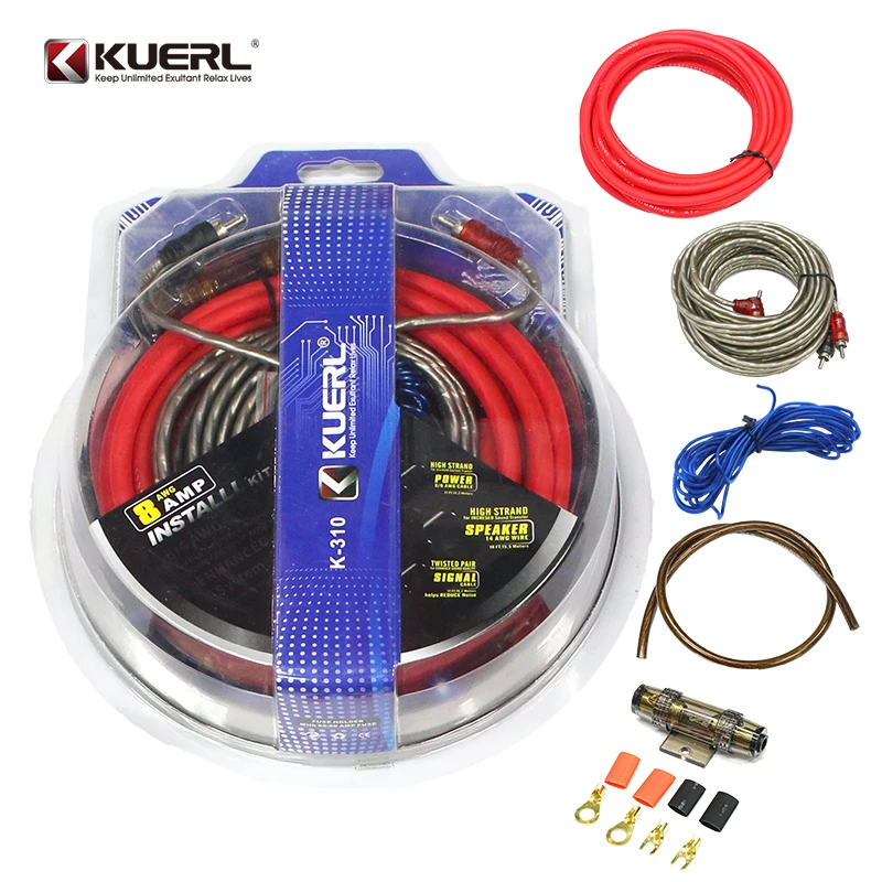 Newly High Quality 8GA Car Audio Wire Wiring Amplifier Subwoofer Installation Kit Car Stereo Amplifier Kit Auto Electronics