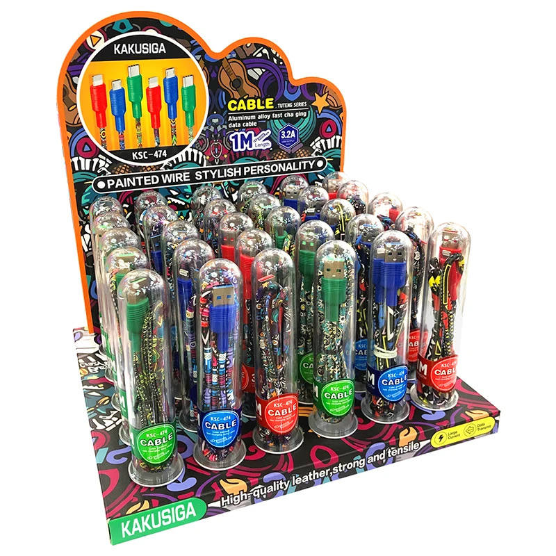 KAKUSIGA Boxed Data Cable 3.2A 1M Fast Charging Cable Colorful Support High-speed Transmission