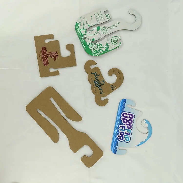New design eco-friendly cardboard paper hangers customized paper hangers for shoe
