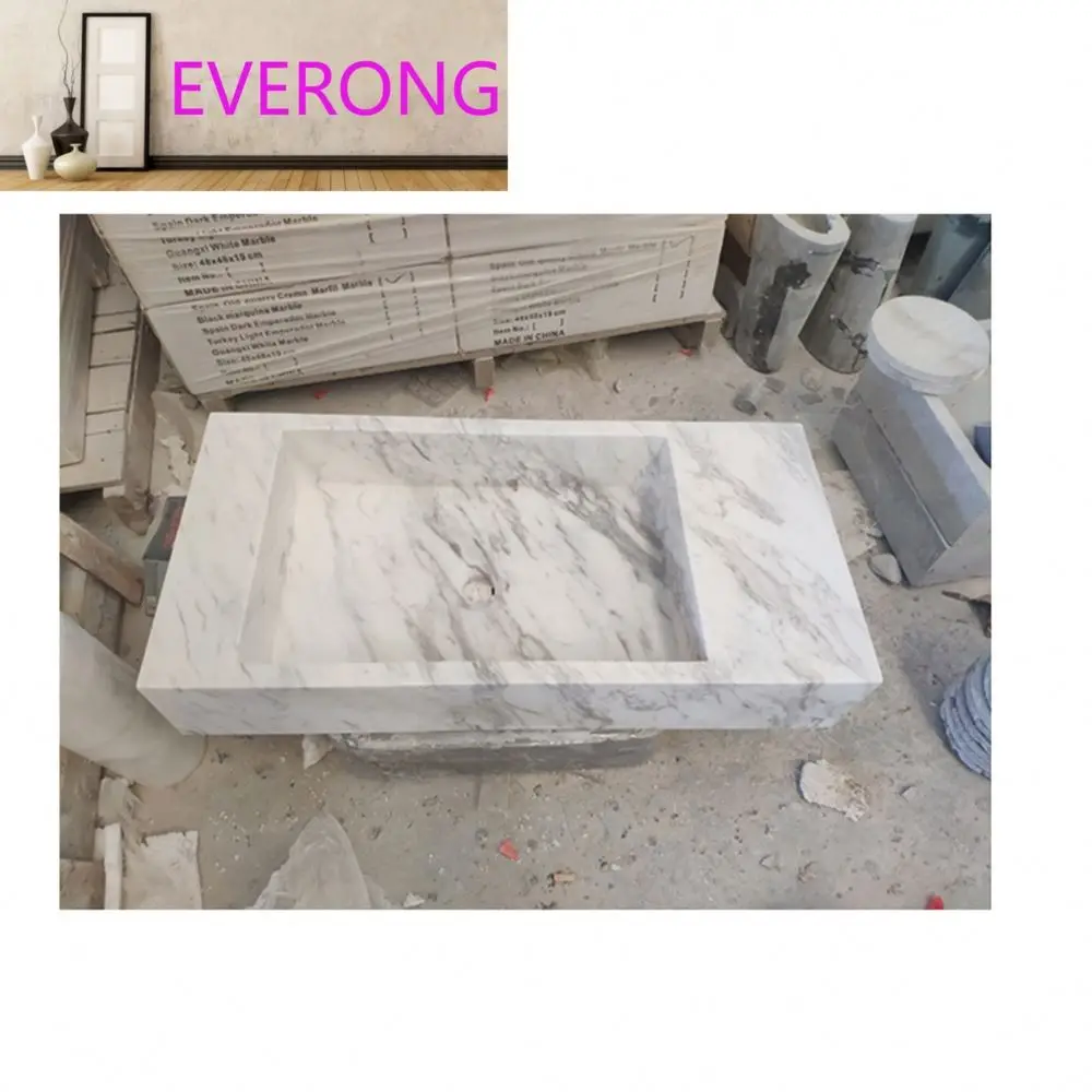 Professional Factory Supply Custom Design Popular Type White Marble Wash Basin Stone Sink