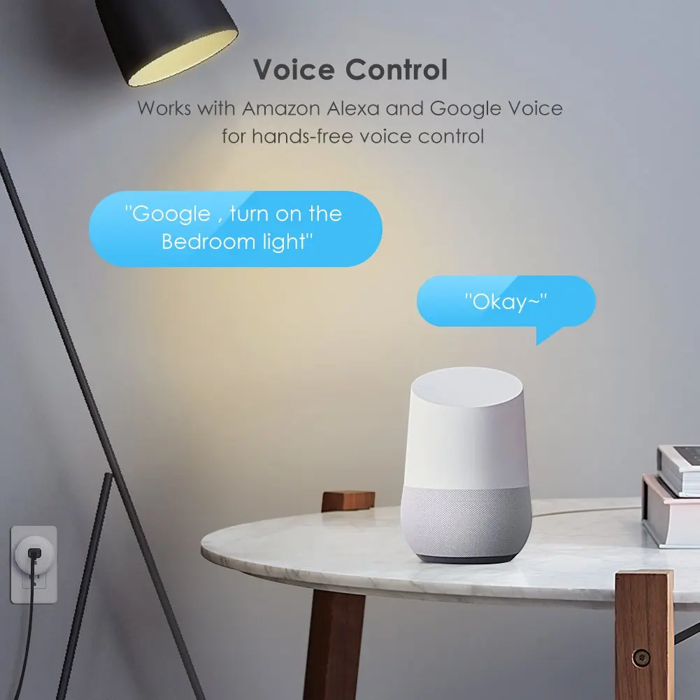 Tuya Smart Life 10A Smart Plug US Mini Plug Socket Wifi Enabled Smart Plug Works with Amazon Alexa and Google Assistant