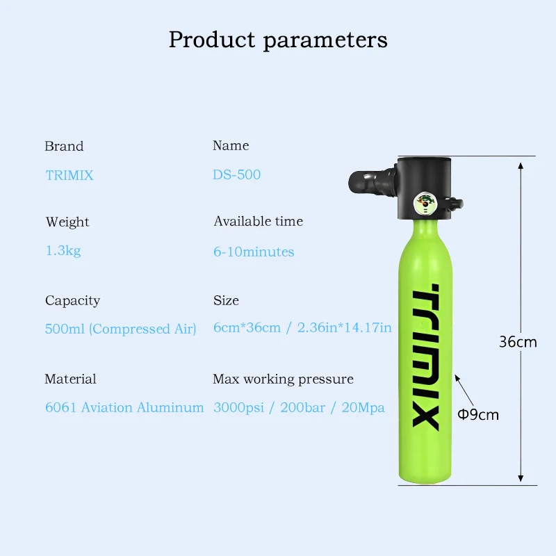 Trimix Lung Tank T-500 Diving Equipment Mini Hookah Diving Compressor With Scuba Diving