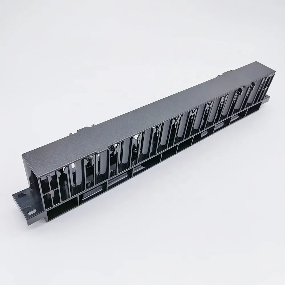 1U стойка, горизонтальный органайзер для кабелей, сетевая кабельная панель, 19 дюймов, пластиковый стеллаж для управления кабелями