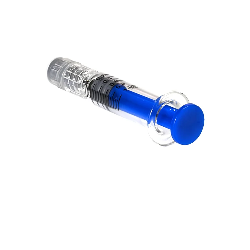 Color plunger Standard 1ml  1cc luer lock borosilicate glass prefilled syringe for distillate oil