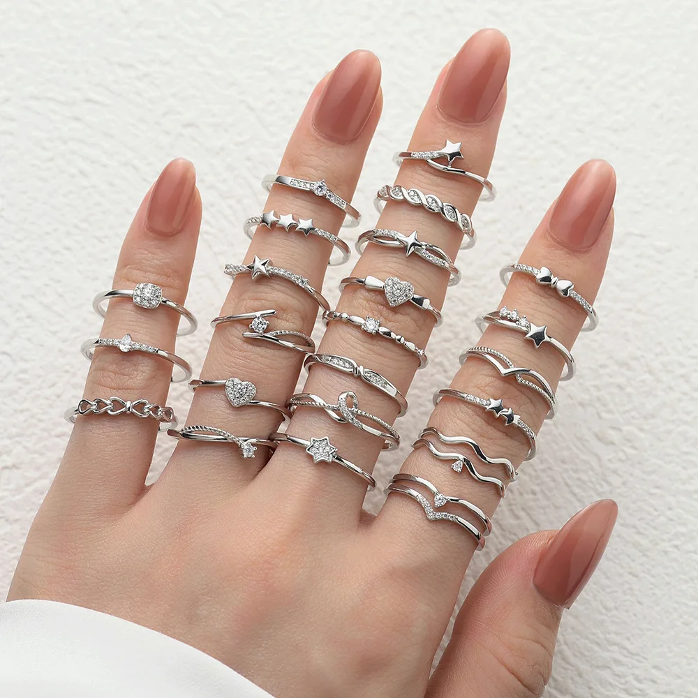 fine jewelry 925 sterling silver rings couple jewelry for women charms 925 silver rings diamond engagement wedding rings