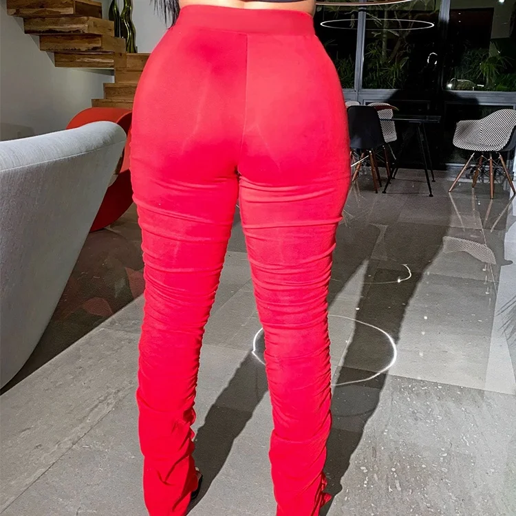 Trendy Custom Color Tight Wholesale Cotton 2020 Womens Stacked Pants Leggings
