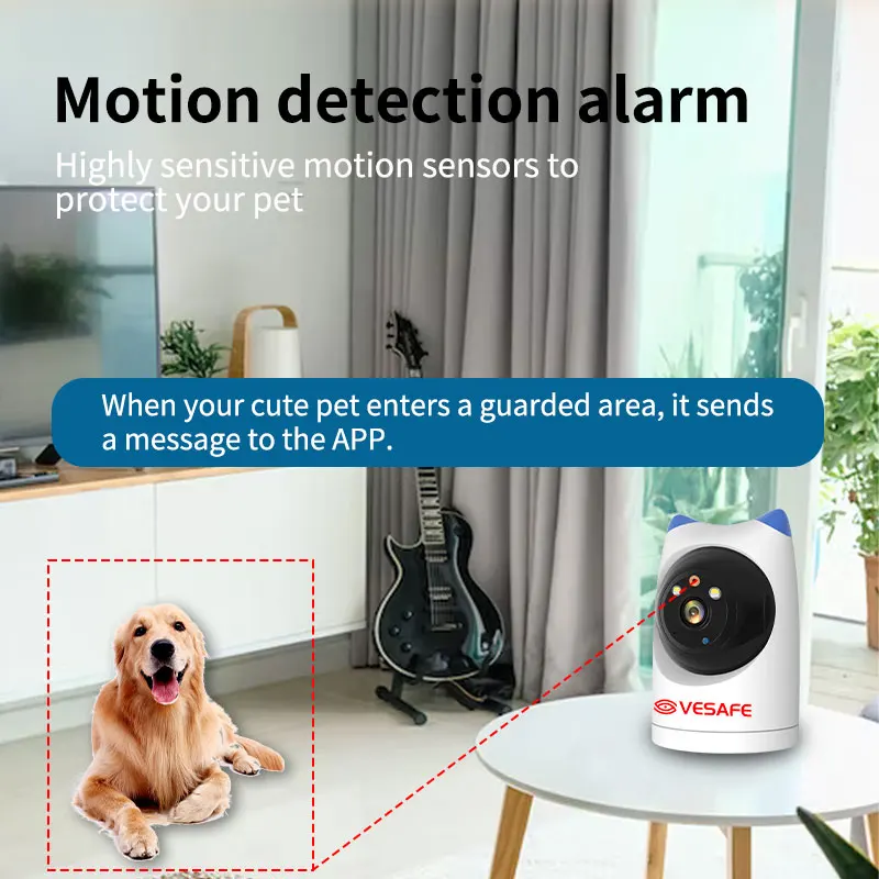 VESAFE F4P Wifi Camera Alarm Cam Infrared Laser Wifi Wireless APP Remote PIR Motion Detection HD 2MP 1080P IP Network Cameras