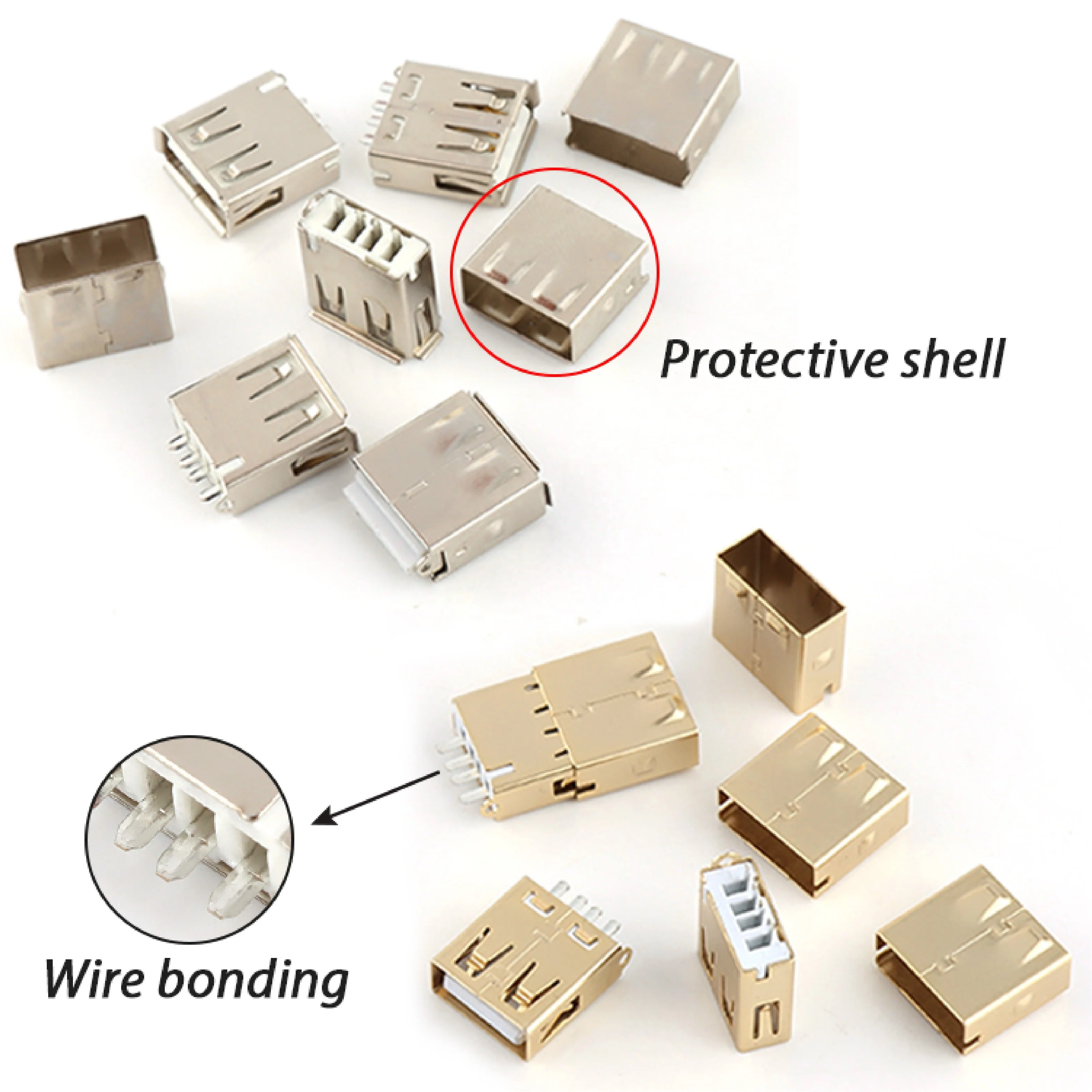 Монтажный на печатную плату 180 градусов длинный Usb-разъем типа А Usb 2 0 Штекерный