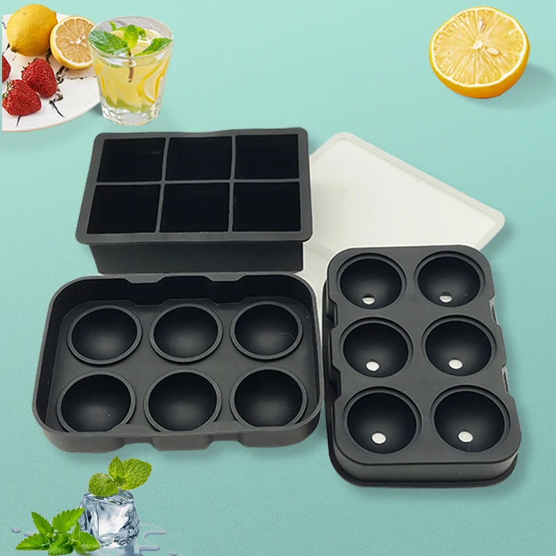 Custom Logo Color Dustproof Prevent Odour Fresh-keeping cover Design With Lid  Squeeze Out Easily Silicone Ice Cube Trays Bottle