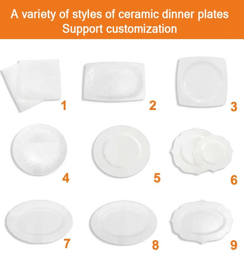 Original Factory custom wholesale dinner plates ceramic plates for restaurant wedding custom printed ceramic plate