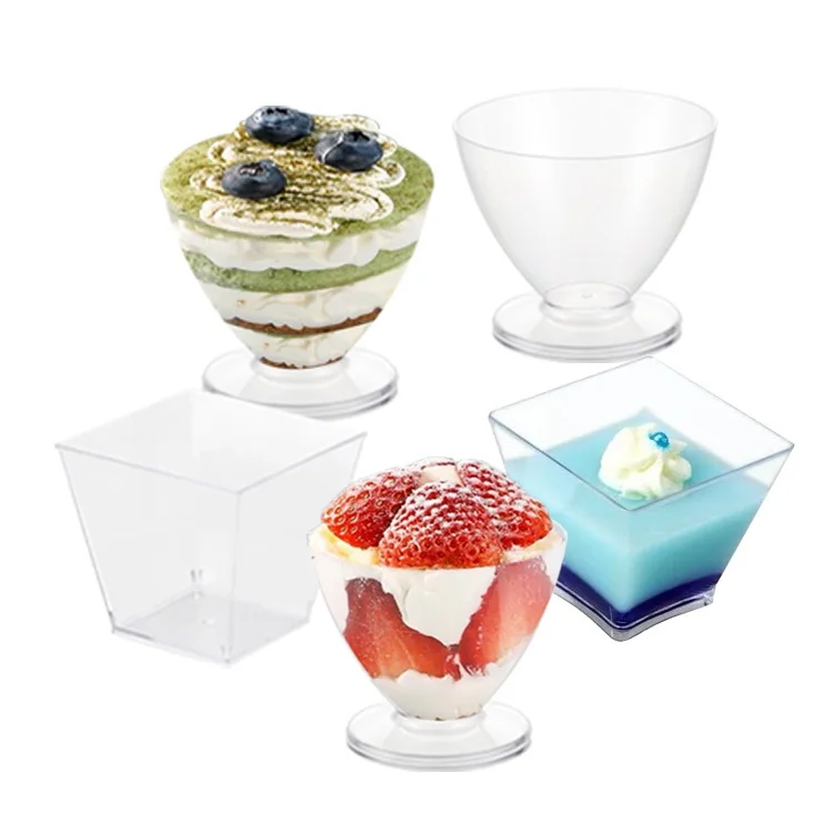 Clear Dessert Cup Reusable Plastic Cup 7oz Cup for Pudding