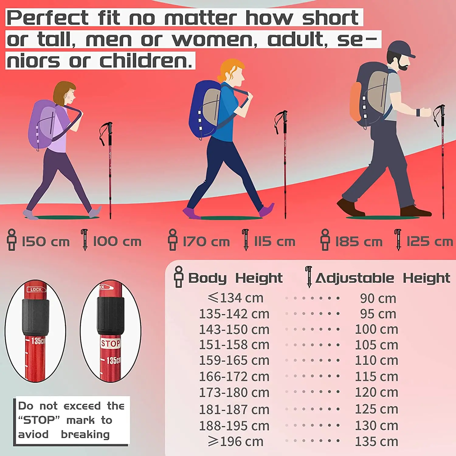 retractable hiking stick