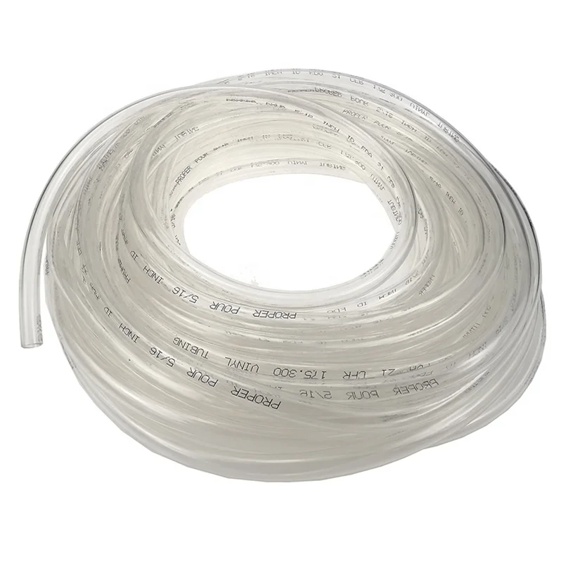 JG Wholesale Transparent Soft PVC Tubing Food Grade Clear Plastic Tubes BPA Free Flexible PVC Water Hose