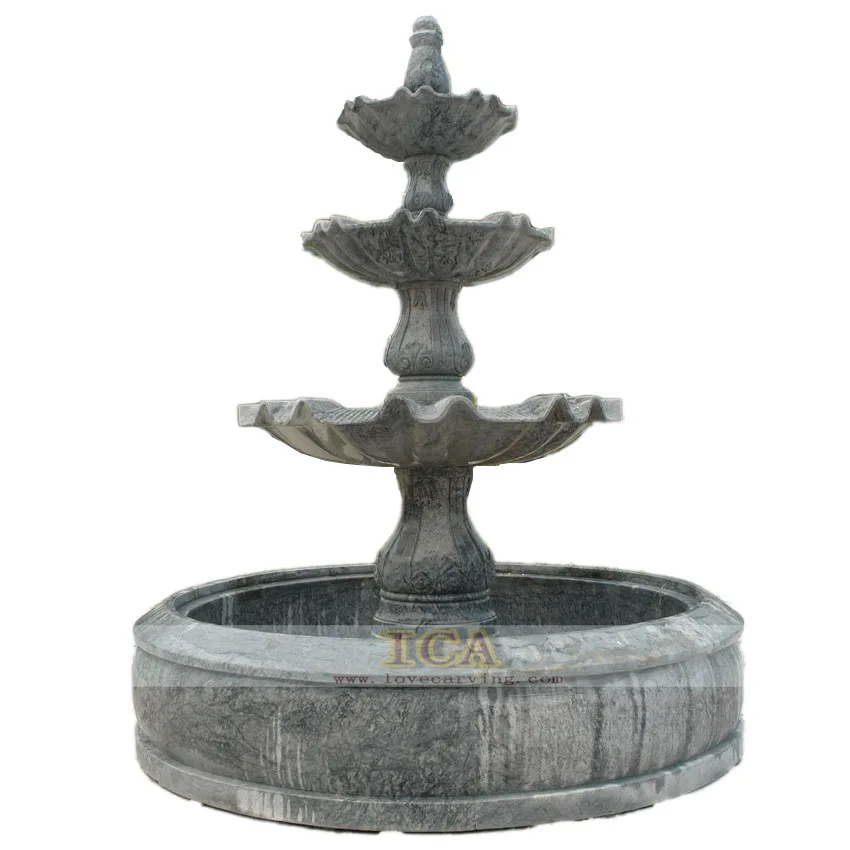 Outdoor high quality hand carved garden decor marble layers fountain for sale