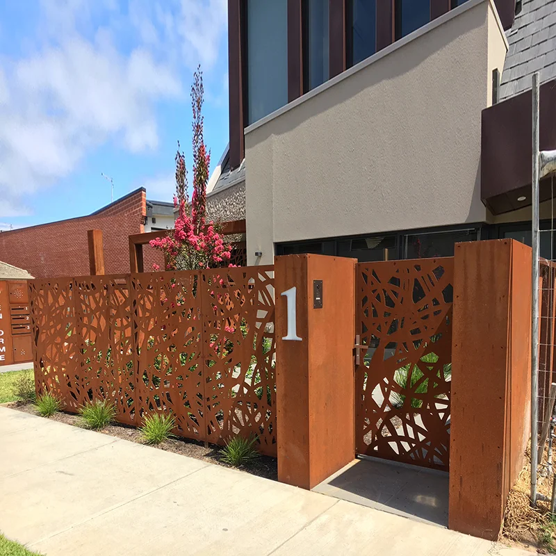 Corten Screen Metal Divider Screen For Garden, Iron Garden Gates , Garden Decorative Fence
