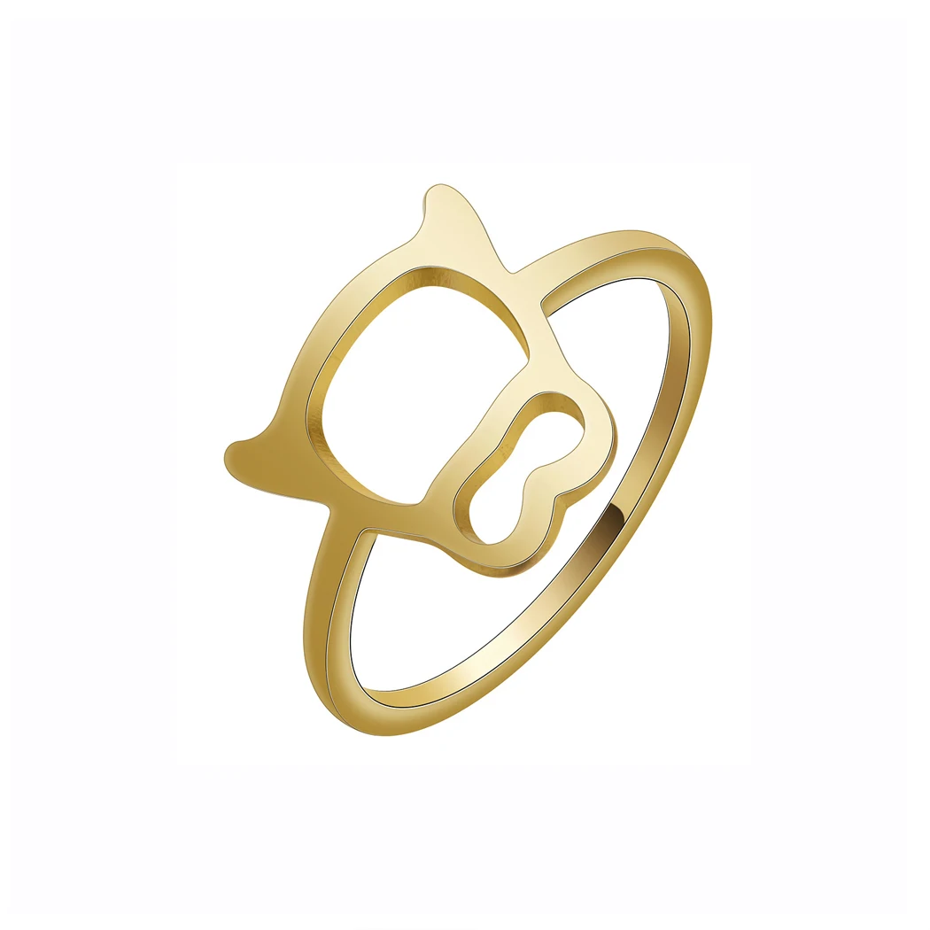 Hollow Penguin Female Ring Cute Animal Jewelry Stainless Steel Simple Finger Ring Jewelry Gift Fashion New