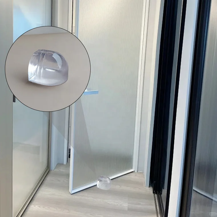 Transparent Door Stopper Punch-Free Anti-Collision Clear Bumper Protector Door Draft Stopper For Home Protective