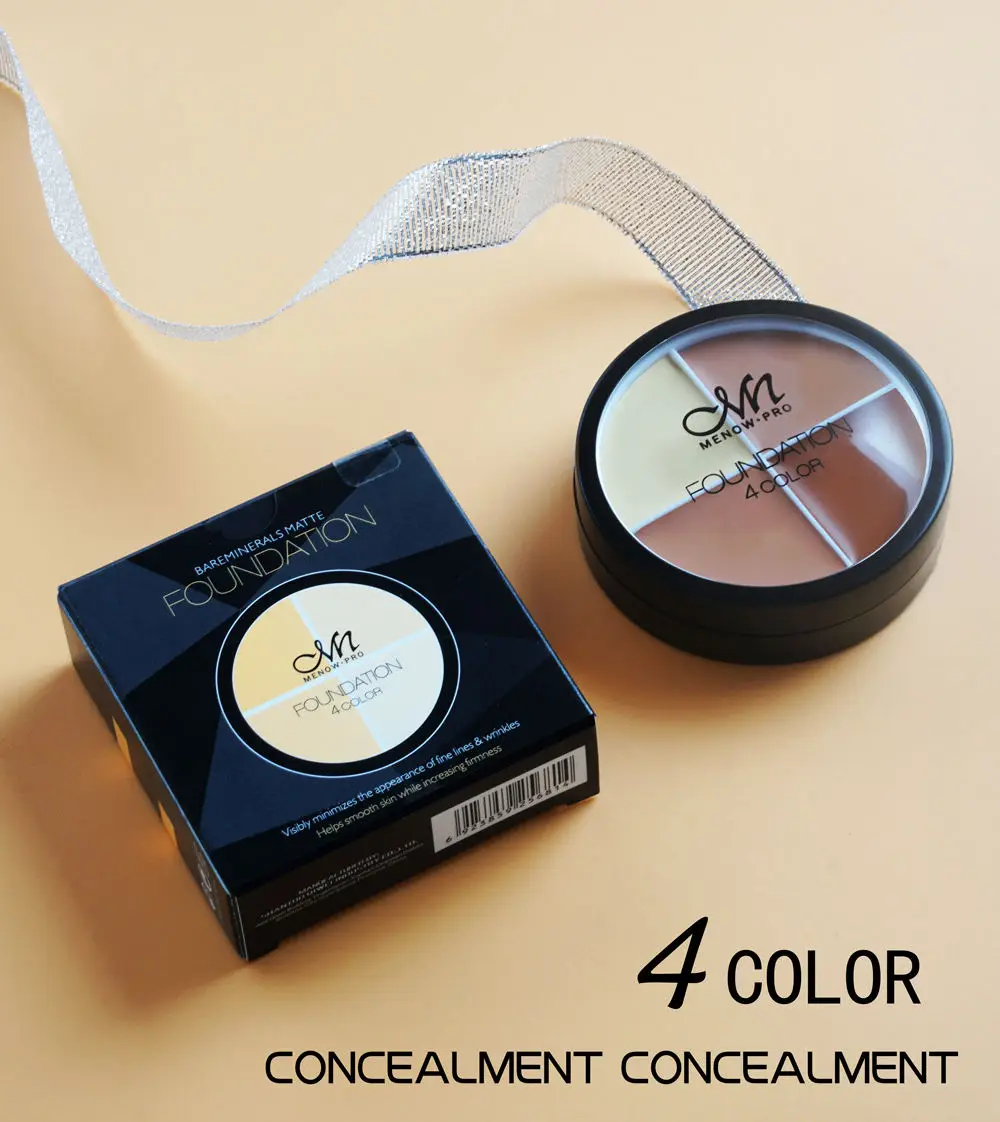 MENOW Professional Concealer 4 colors waterproof OIL-CONTROL contour cream face camouflage palette