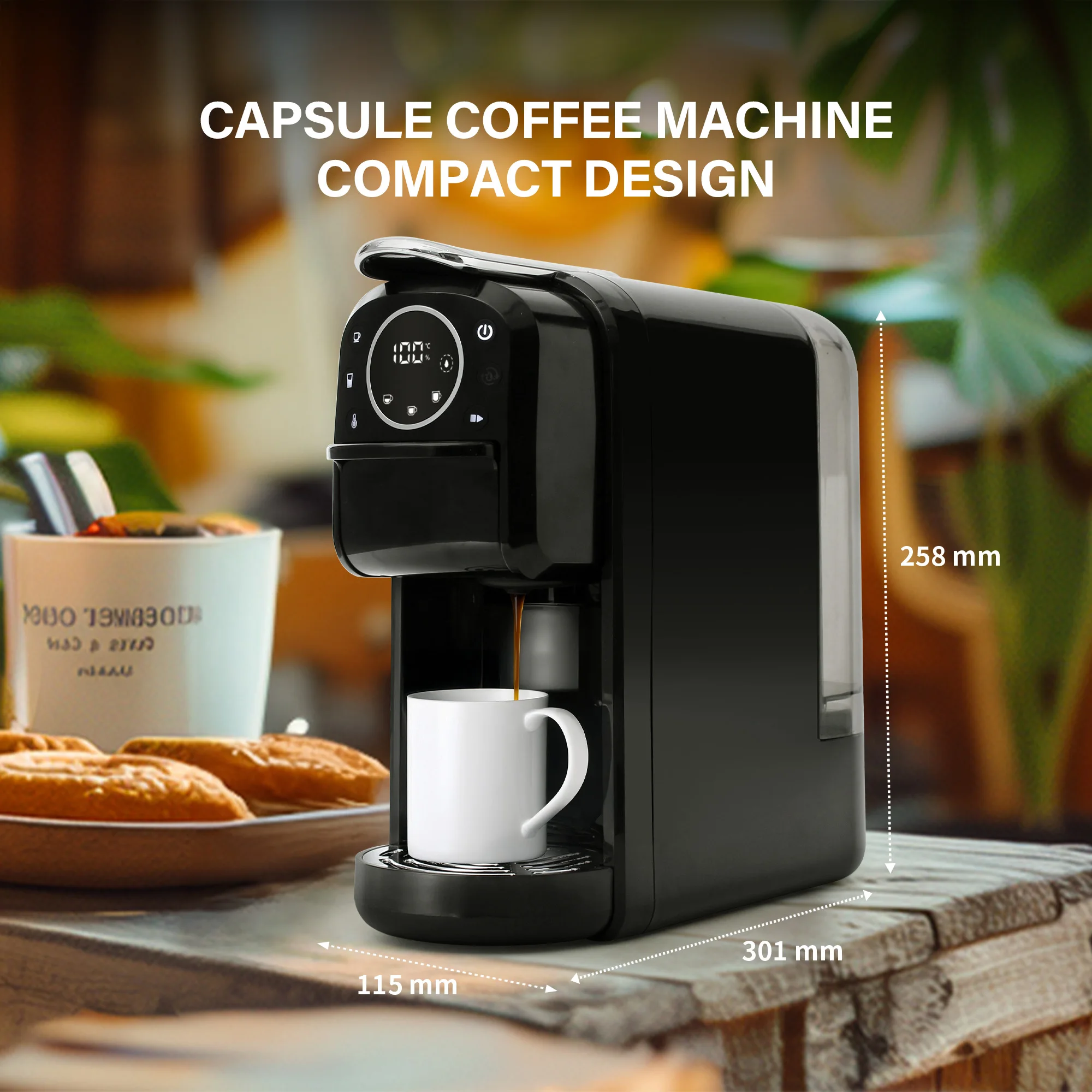 3 In 1 Multi Espresso Capsule Coffee Maker LED Display Electric Commercial Small Espresso Coffee Machine