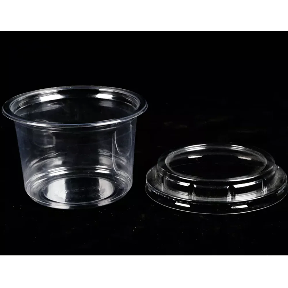 Factory Wholesale Disposable Transparent PP Material Small Food Containers Plastic Sauce Round Dessert Cups