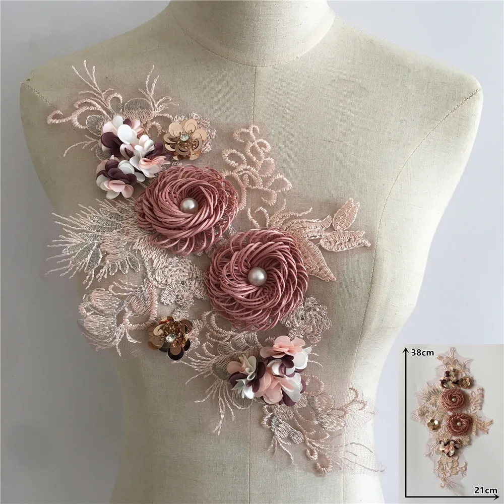 3D Embroidery Flower DIY Garment Accessories Lace Applique Floral