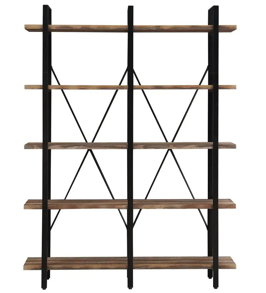 
Ladder Style Bookcases Furniture Vintage Industrial Bookshelf Large Book Shelves for Home Office Decor Display 