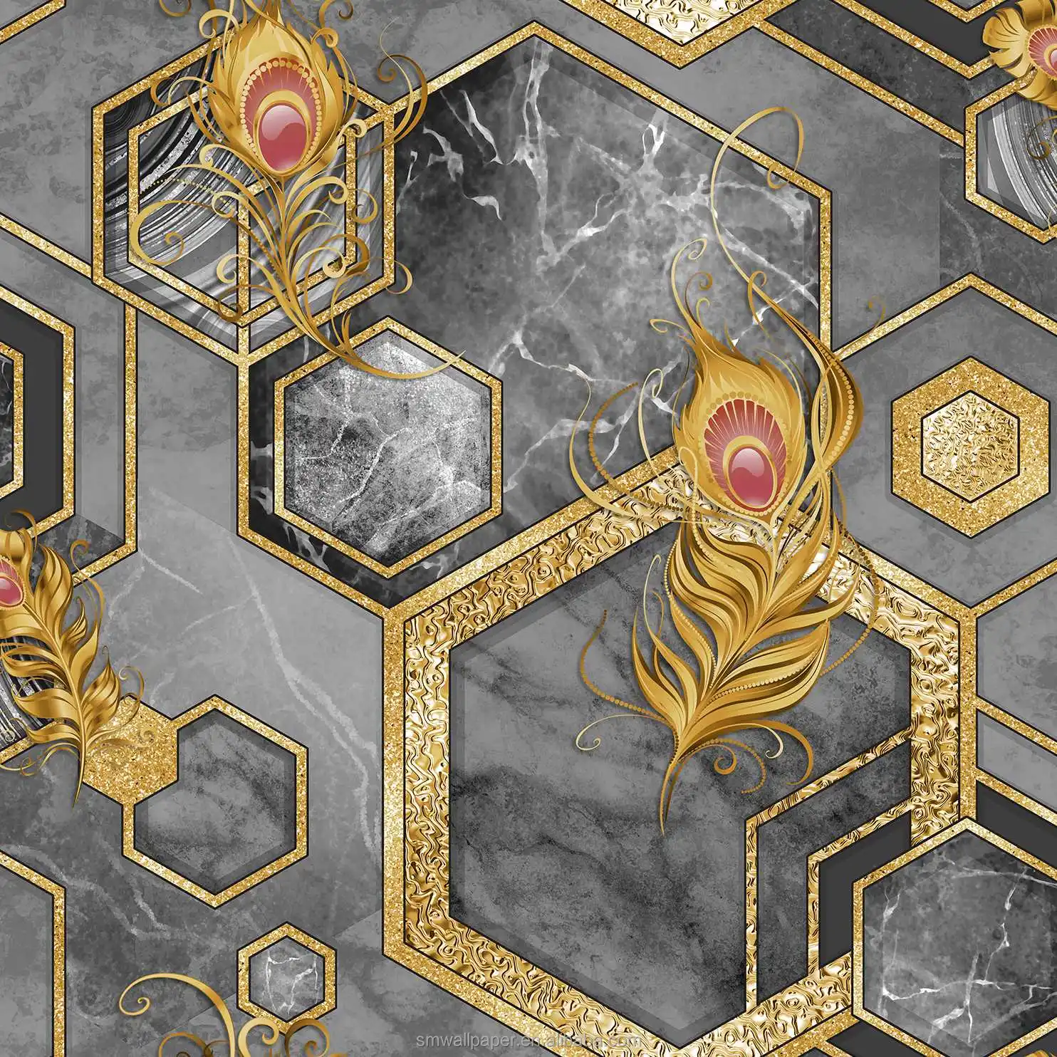 China factory supply 53CM Metallic wallpaper 3D wall paper rolls Interior wallpaper for Decoration