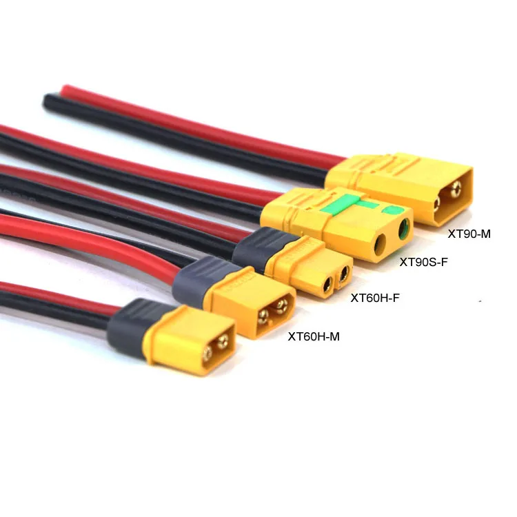 Amass XT60 Female Male Adapter XT90 Connector XT60H Plug Extension Cable 12AWG 150mm For RC Lipo Battery
