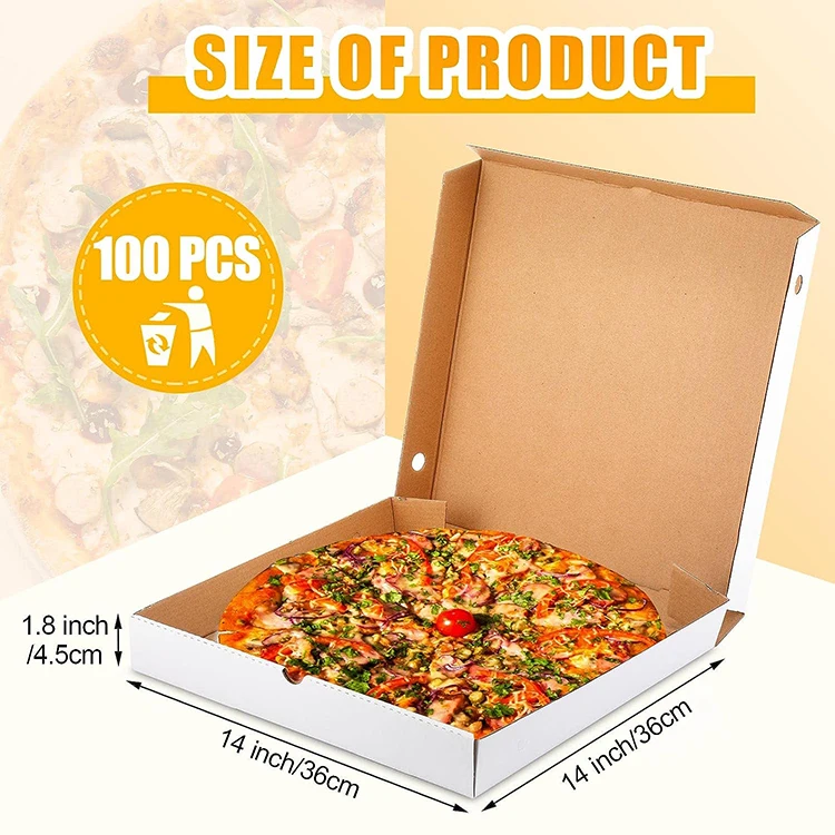 Hot Sale 12 16 18 Inch Pizza Boxes Wholesale Custom Corrugated Carton Packing Cheap Price Pizza Box With Logo