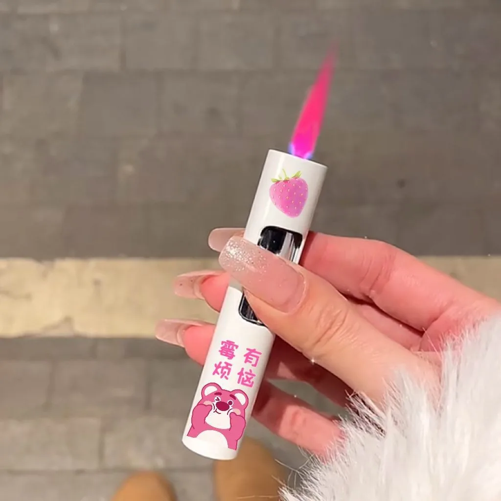 Wholesale High Quality Brand logo Printing Custom Lighter Round Cigarette Lighter Cute Cigar Butane Gas Lighter