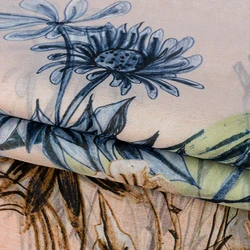 elegant mulberrry silk chiffon fabric 8mm digital printed cloths 100% mulberry silk fabric for chiffon dress blouses skirt