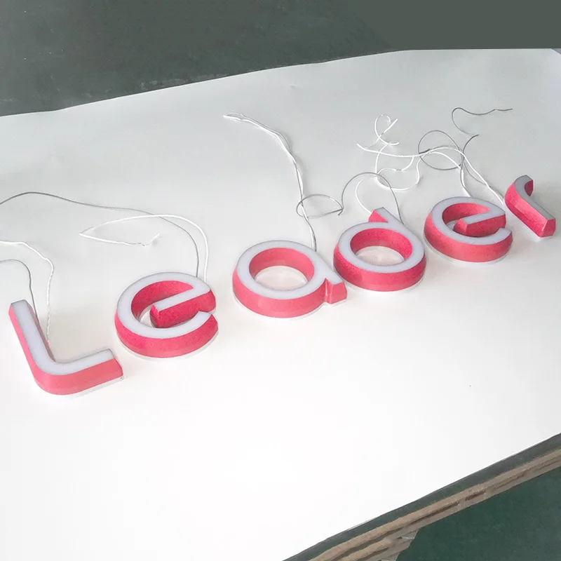Haier Leader Led Lighting Sign Board Custom High Bright Name Wall Led Light 3D Backlit Logo Sign