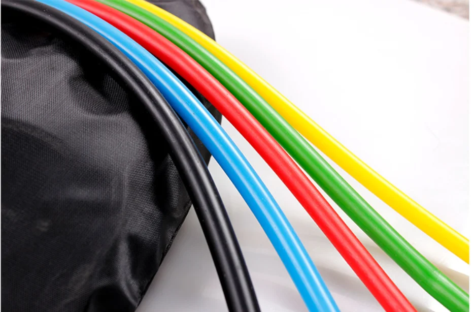 
2020 Best Natural latex tube 11pcs resistance bands with door anchor, 