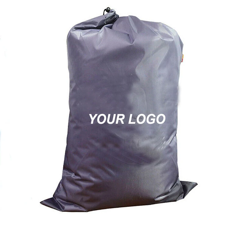 Heavy duty customize nylon eco laundry carry bag with custom logo drawstring slip