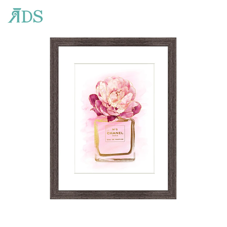 2021 Trend Fashion Perfume Pink Abstract Painting Girl Room 2pc Wall Art Picture Home Decoration