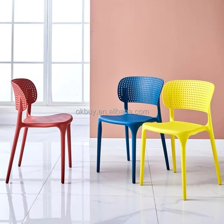 wholesale cheap price Plastic outdoor chairs colored pp stackable dining chair monoblock polypropylene Sillas De Plasticas