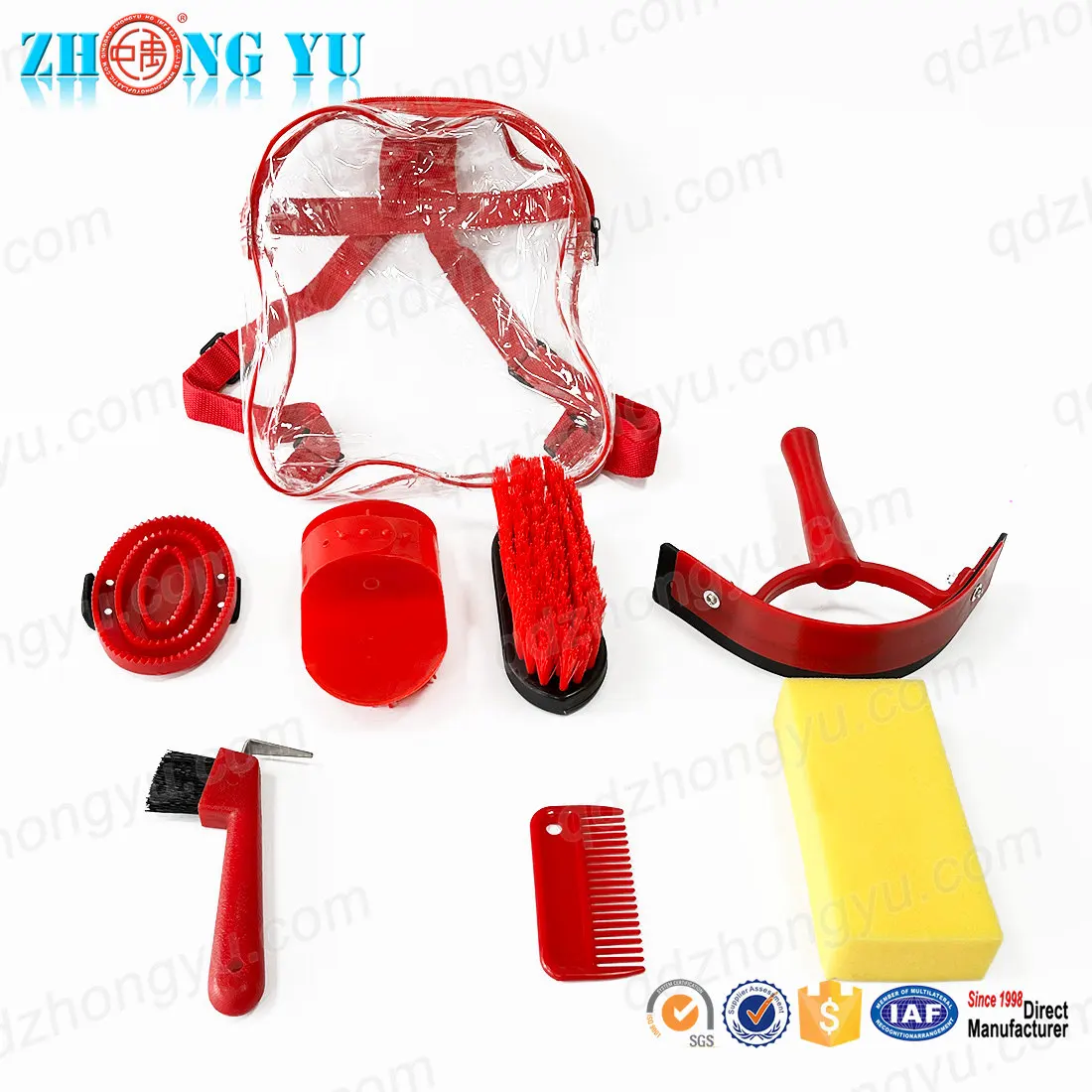 Wholesale Equine Equipment Products Hoof Pick Wood Wooden Horse Shampoo Hair Brushes Kit Set Horse Accessories