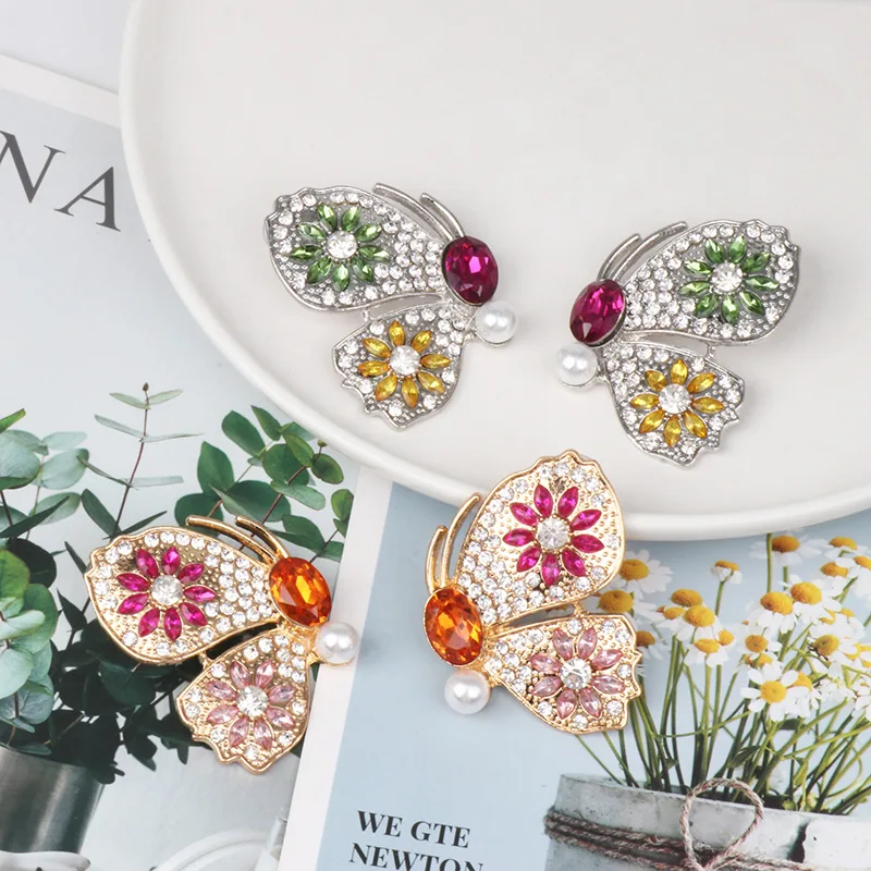 2023 Top Quality New Fashion Designer Jewelry Colorful Diamond Butterfly Niche Cute Insects Girl Earrings Ear Studs