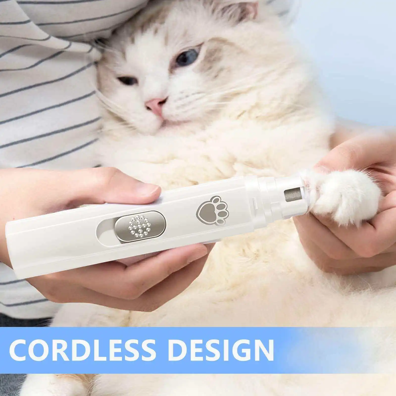 2024 USB Dog Nail Grinder and Trimmer - Cordless & Rechargeable Pet Grooming Tool Made of Durable Plastic