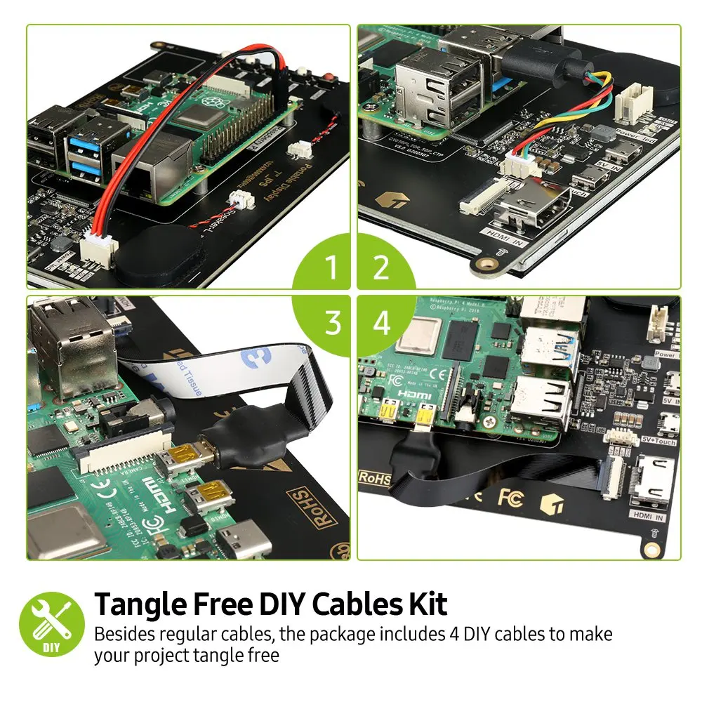 
UPERFECT 7 Inch Raspberry Pi Touch Screen with Dual Speakers 1024X600 Portable Capacitive IPS Display 