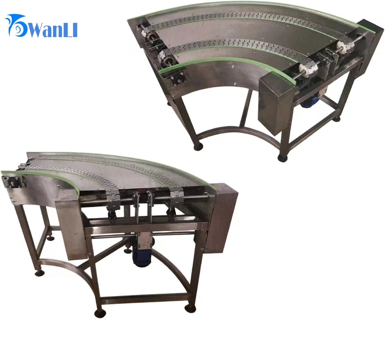 WANLI High Efficiency Adjustable Turning Curve Belt Conveyor Machine