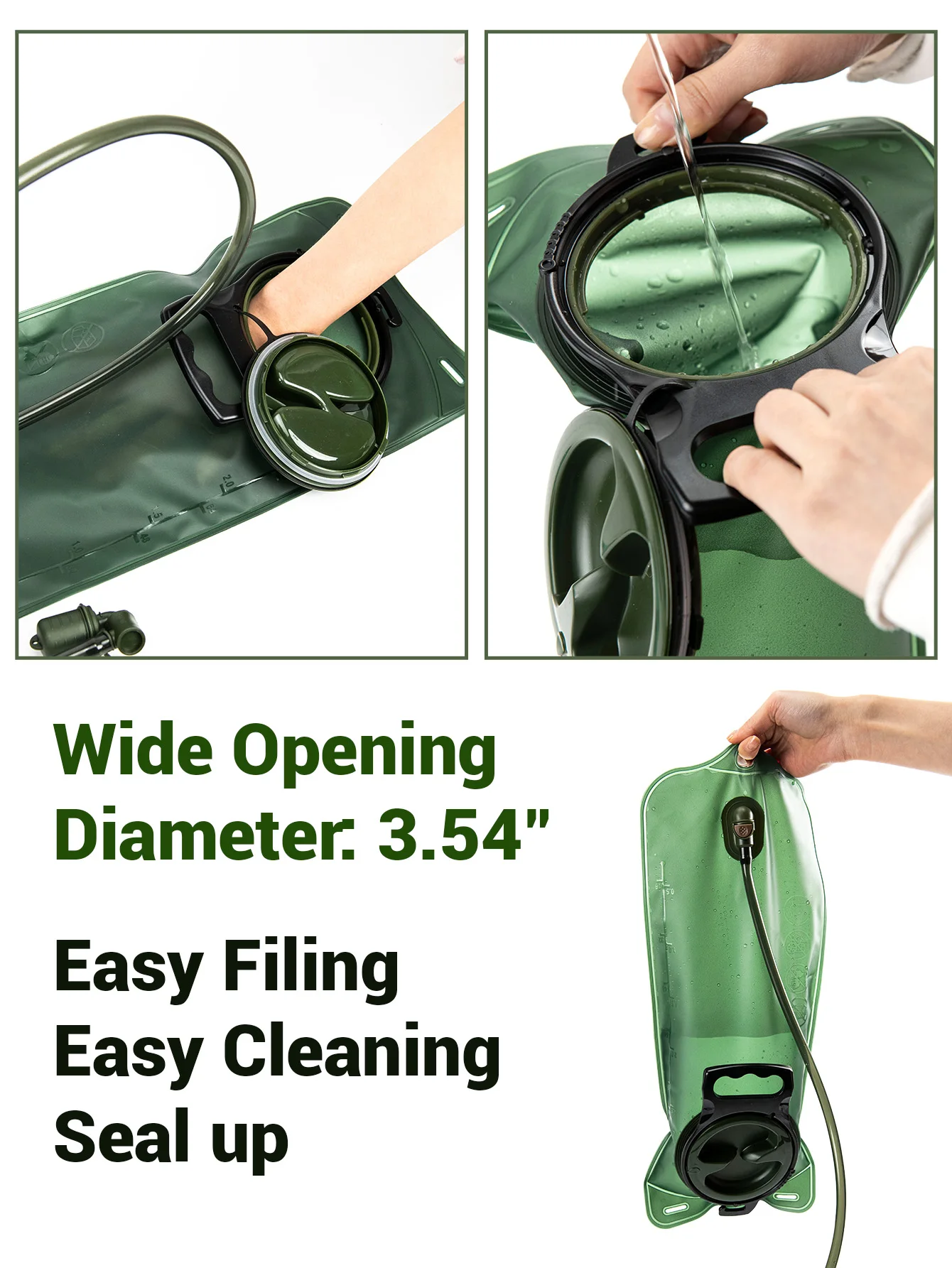 2.5L Food Grade TPU Hydration Bladder Bag For Outdoor Travel Sports Foldable Water Bag For Cycling,Camping,Running and Climbing