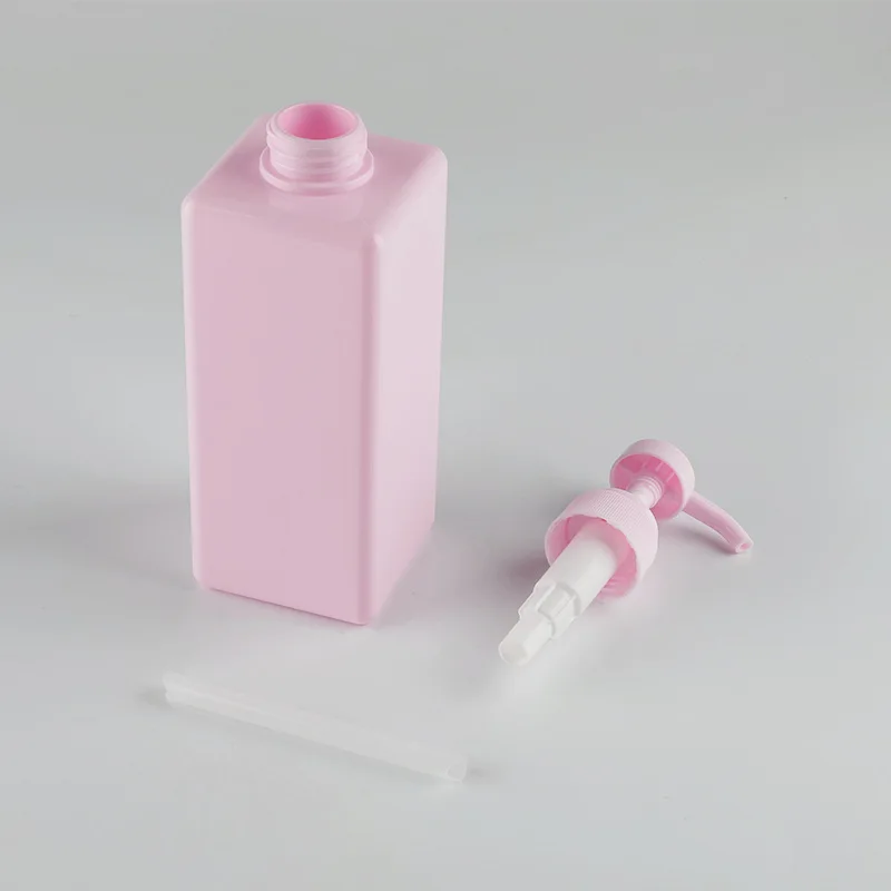 650ml pink square lotion bottle shower gel shampoo bottle cosmetic packaging can be customized in stock
