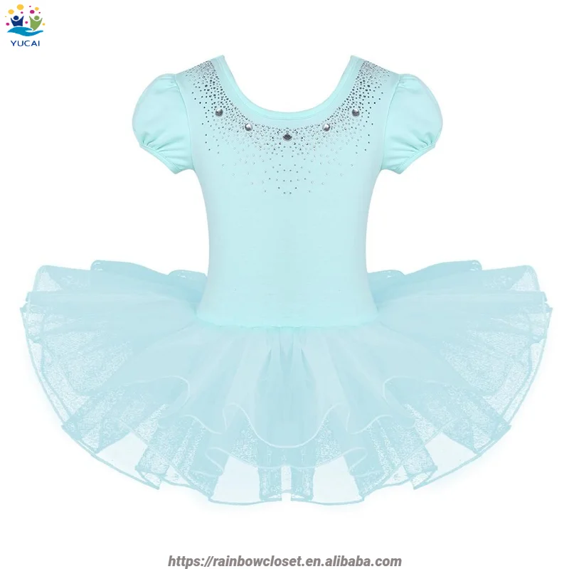 Hot sale kids professional ballet dress girls short sleeves Leotard danc stage ballet dress costume