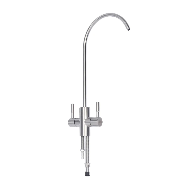 High Quality Kitchen Faucet Double Handles Gooseneck Design Water Filter Goose Neck Faucet