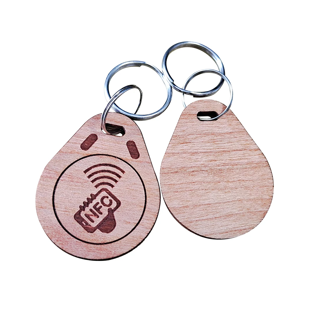Wholesale Factory Customized Smart Access Control Key Tag Hotel Door Key Card Wooden NFC Key Chain