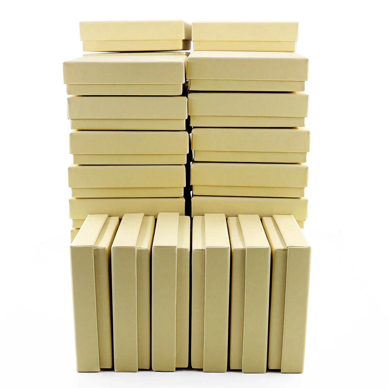 3.5 x3.5 x1 inch Cotton Filled Jewelry Box Small gift box Kraft Paper Cardboard Shipping Box for Jewellery Packaging