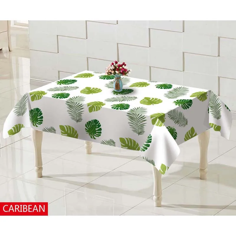 Factory supply waterproof home decor cloth table cloth printed pvc table cloth