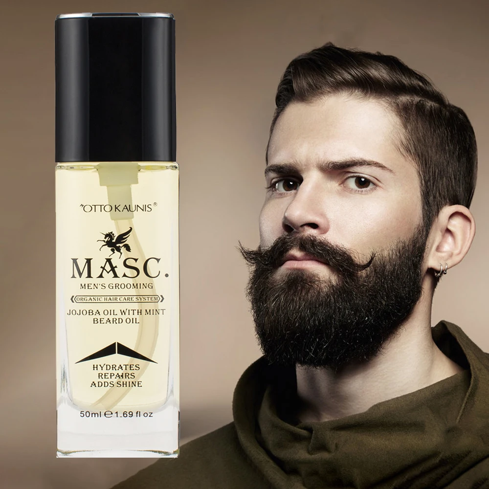 Beauty Care Pure Organic Jojoba Oil& Mint with Natural Ingredients Growing Product Best Beard Oil for Men